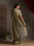 Ash Grey Dual Shade Cotton Saree with Border and Tassels